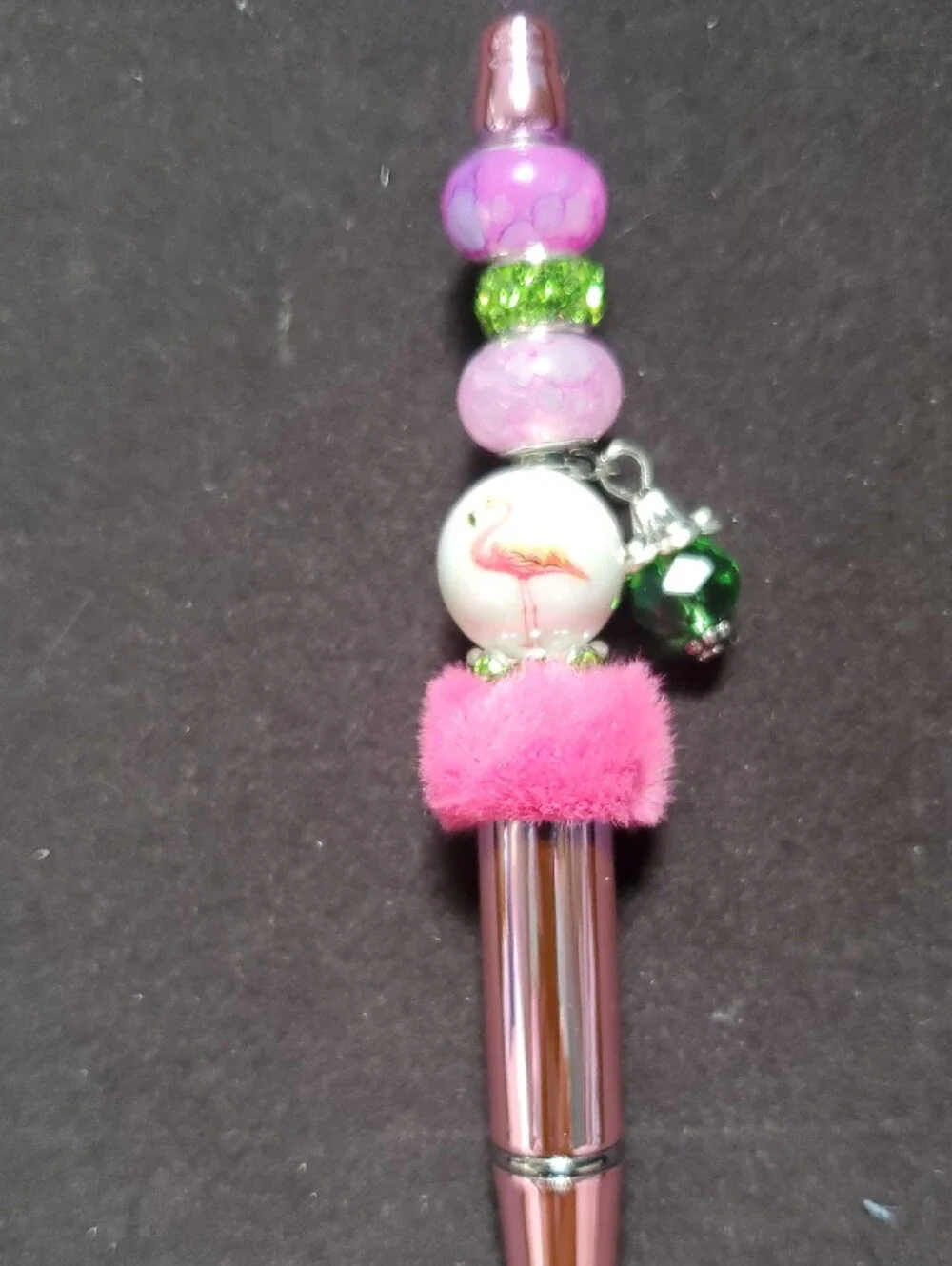 Beaded Decorative Ballpoint Pen - Red and Pink  REASONABLE OFFER ACCEPTED